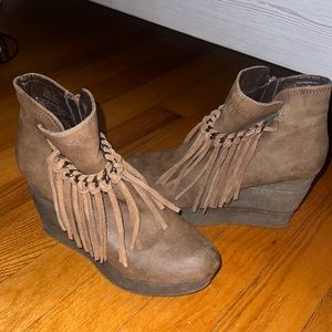 Vintage fringe booties